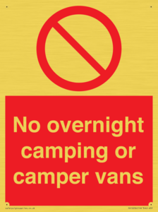 No overnight camping or camper vans